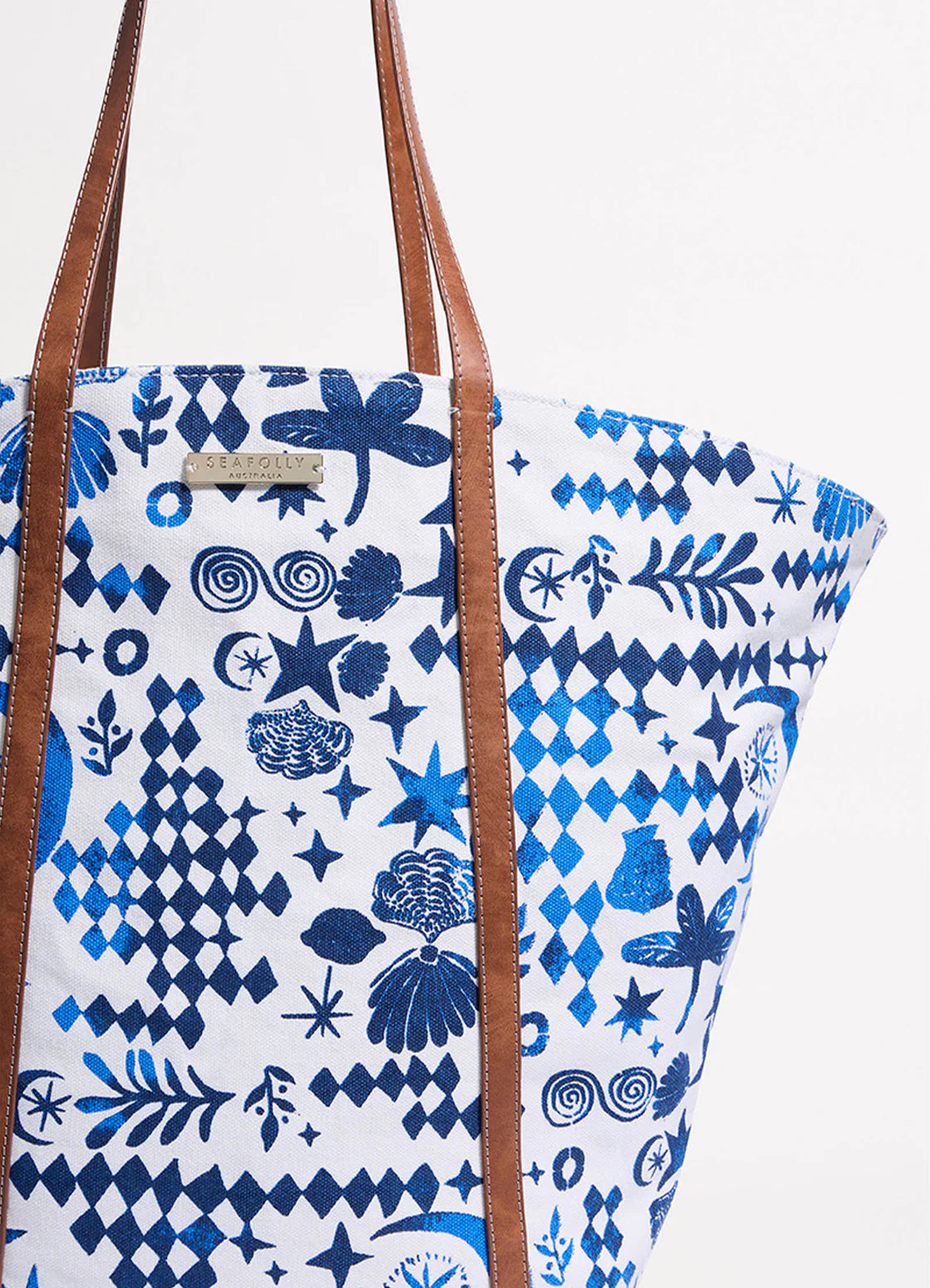 Seafolly Corfu Fan Tote Bag - Azure