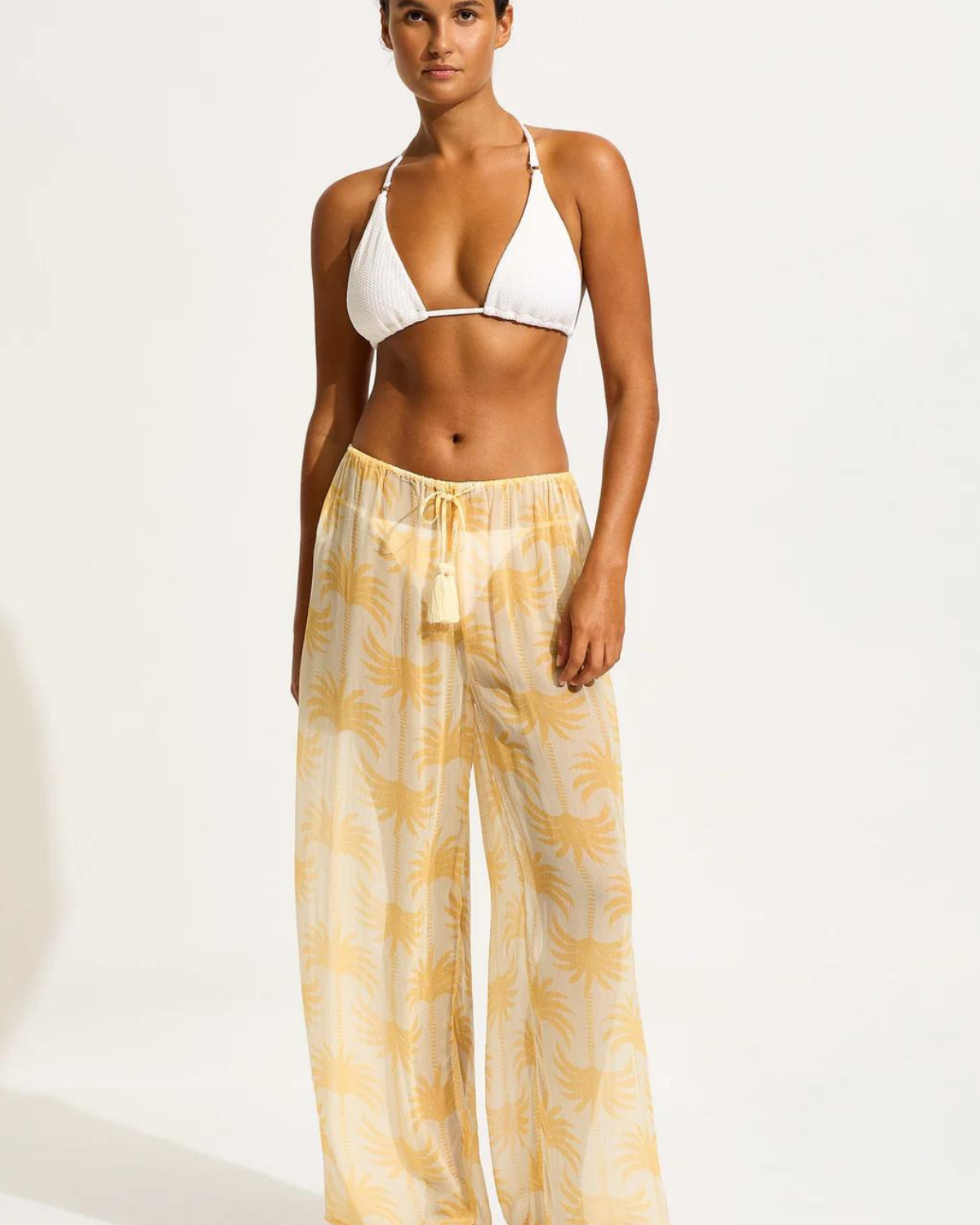 Seafolly Kasbah Drawstring Waist Pant - Ecru