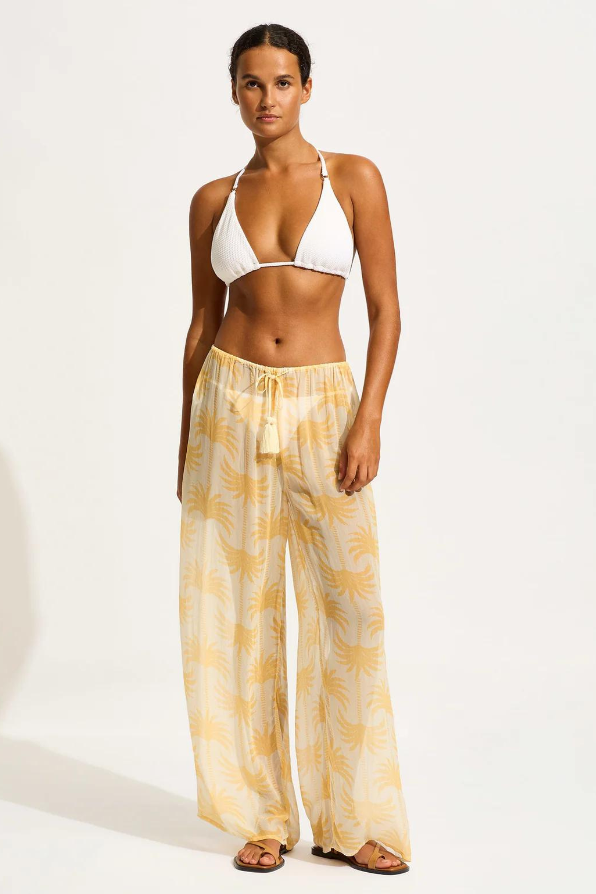 Seafolly Kasbah Drawstring Waist Pant - Ecru