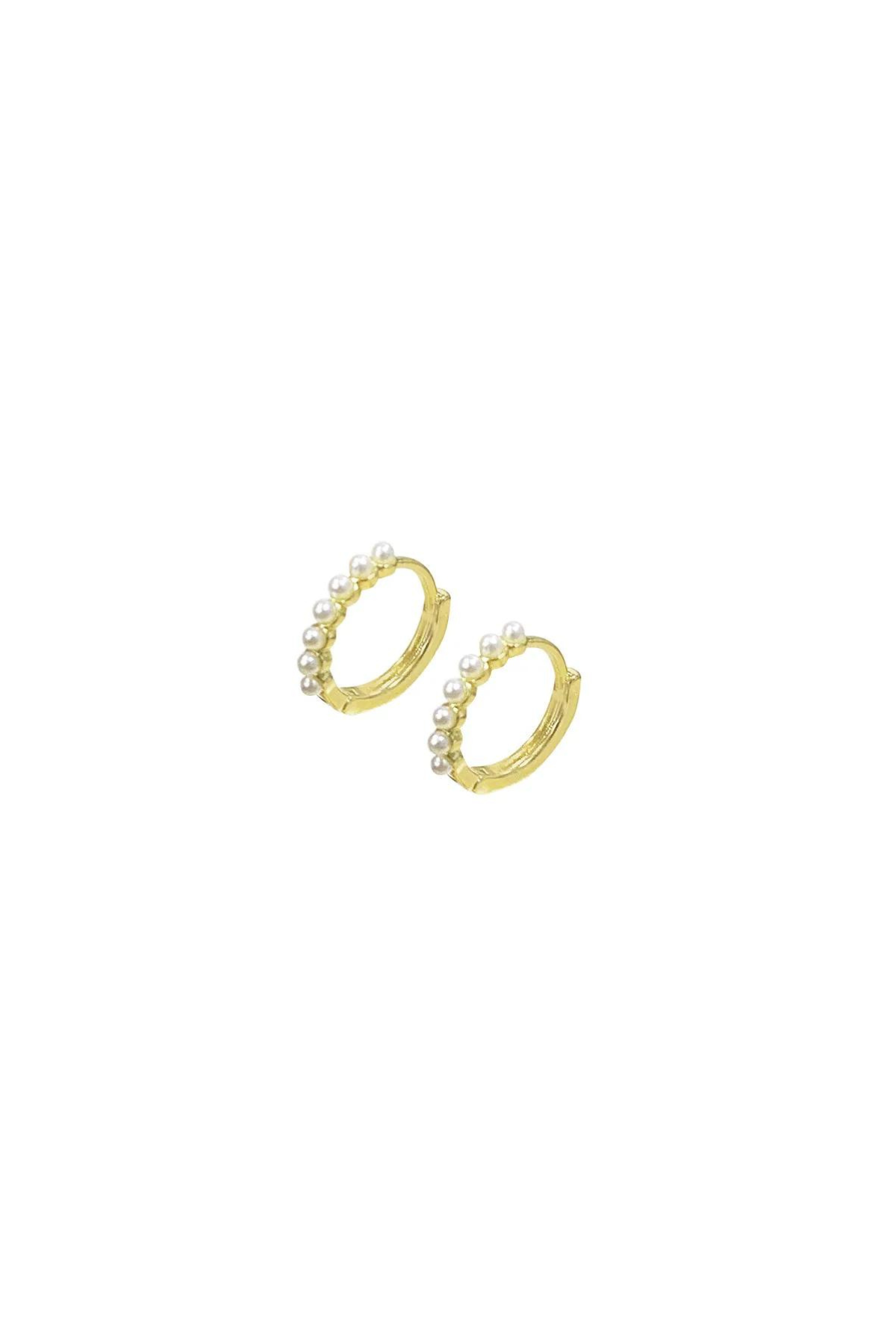 Montuiri Huggie Hoop Earrings- Pearl