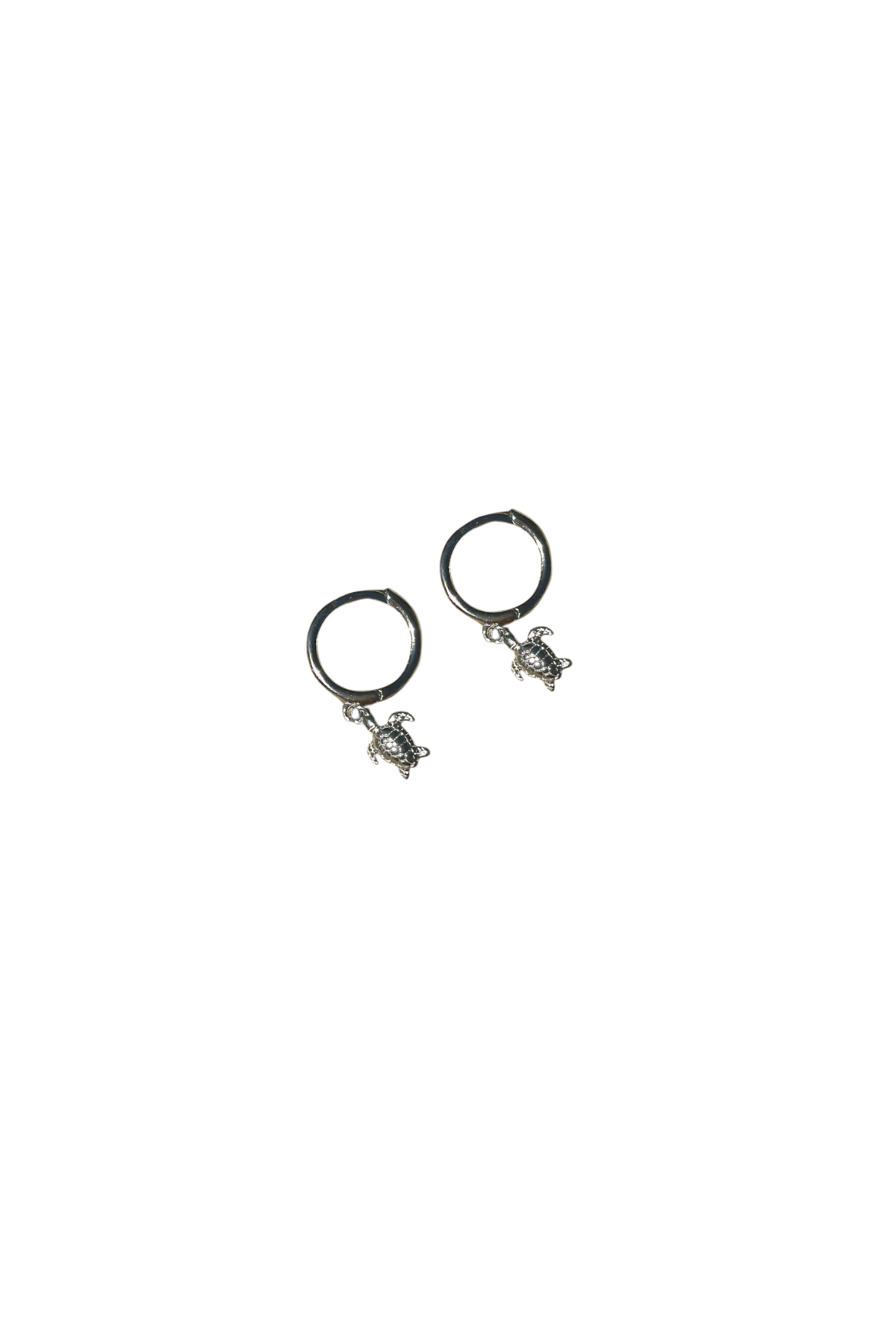 Turtle Huggie Earrings - Silver