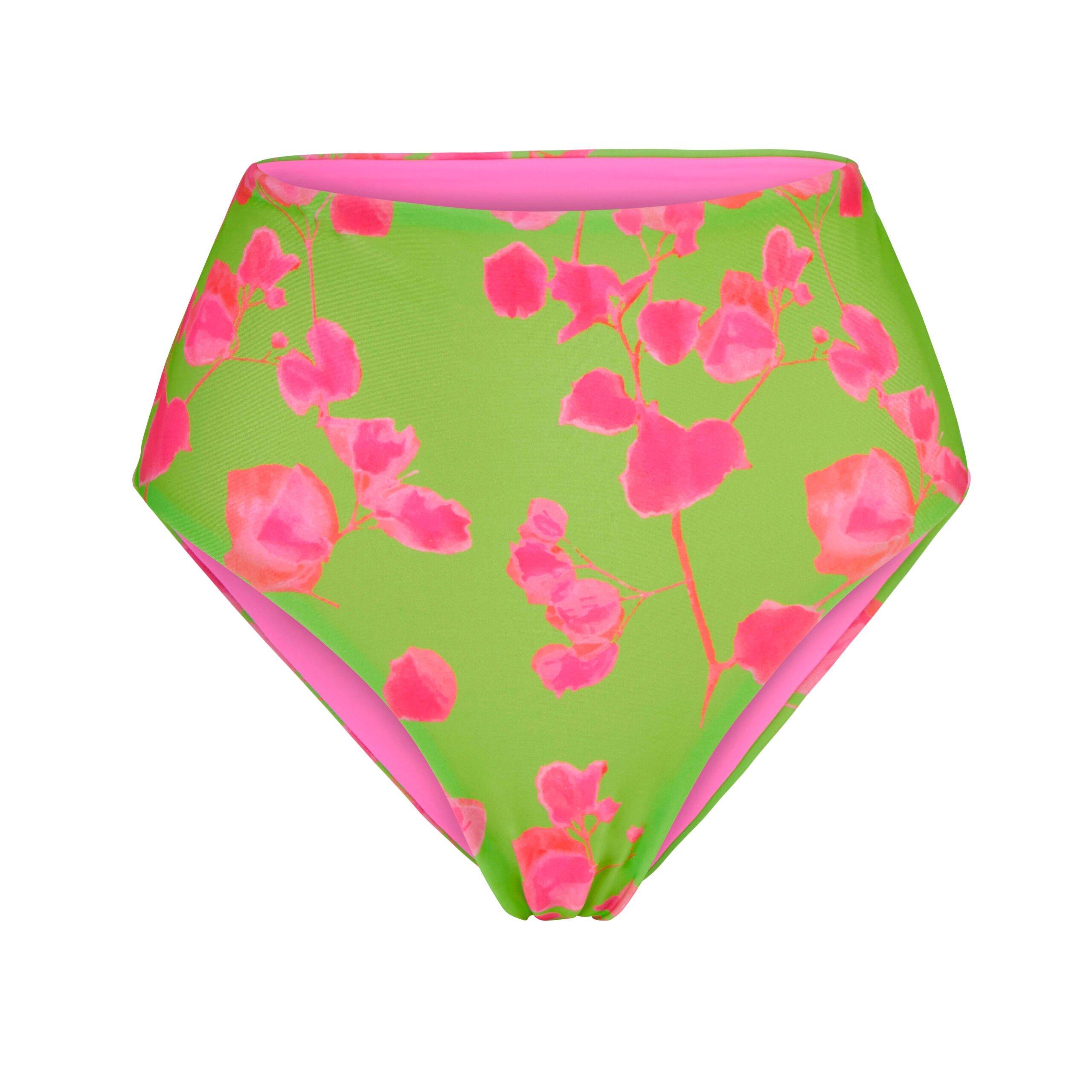 Product  Ribbed Vacay Bikini Bottom - Crystal Pink Bougainvillea